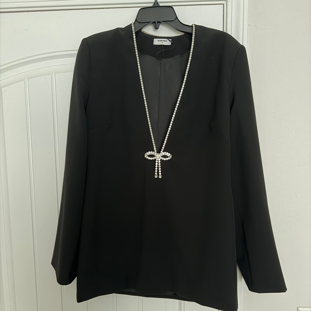 Rumored Black Dress with Rhinestone details